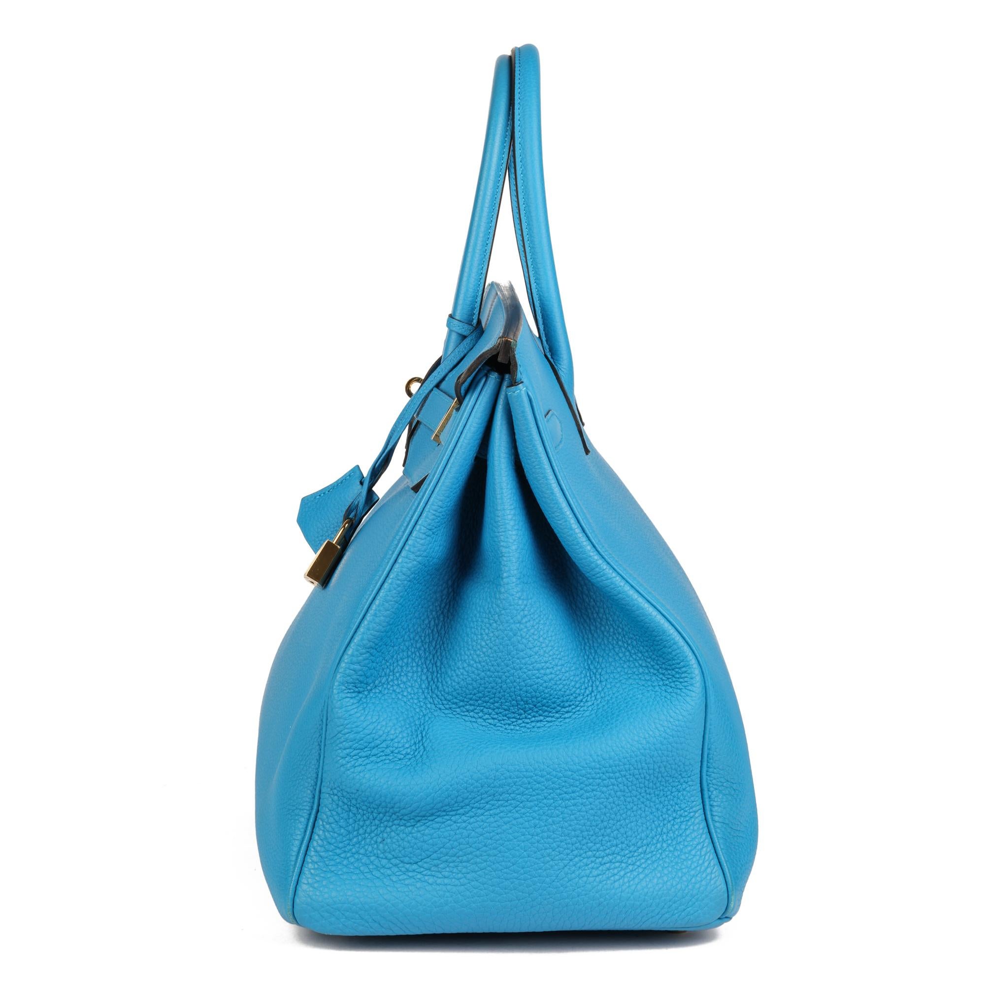 Hermès Blau Sansibar Togo Leder Birkin 40cm Damen im Angebot
