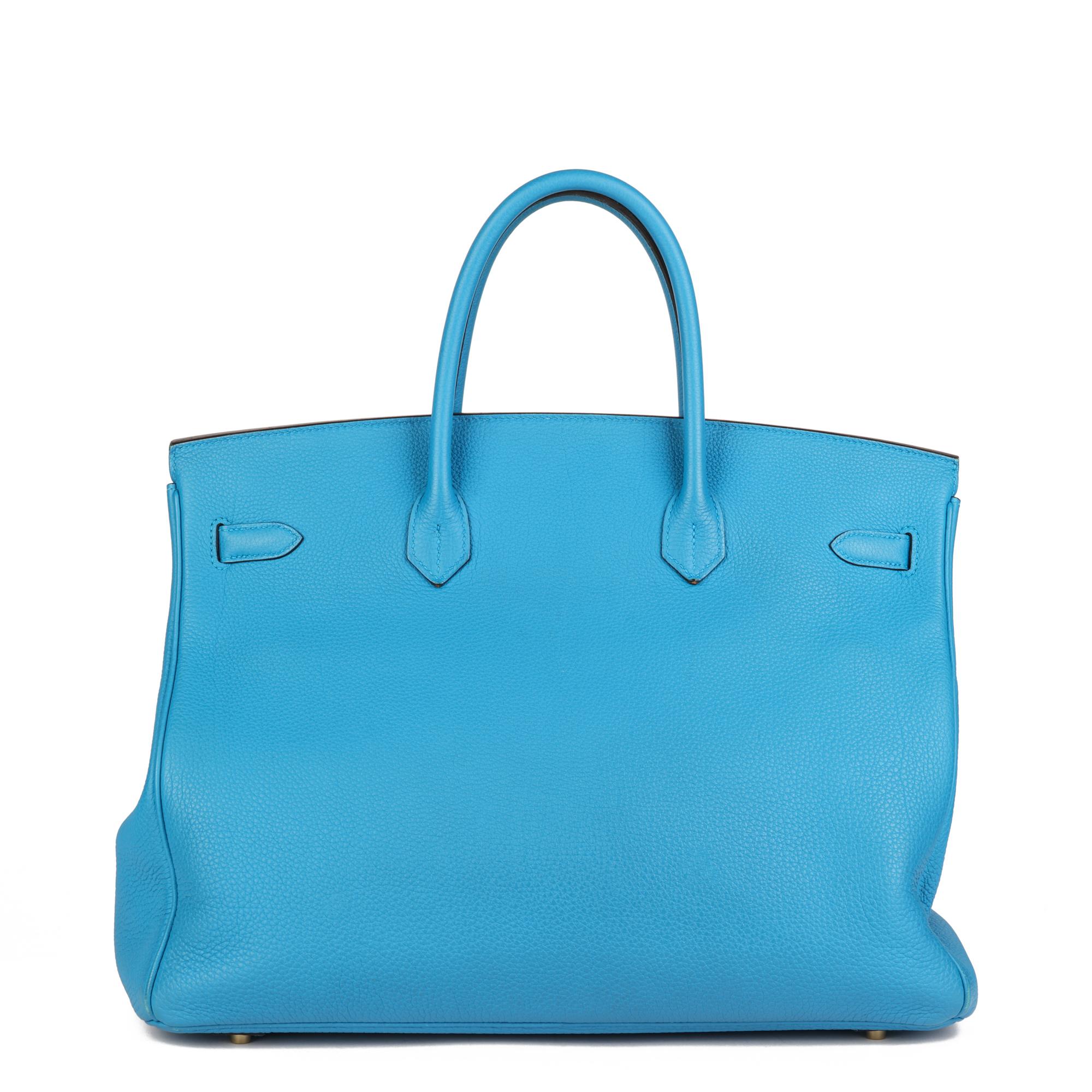 Hermès Blau Sansibar Togo Leder Birkin 40cm im Angebot 1