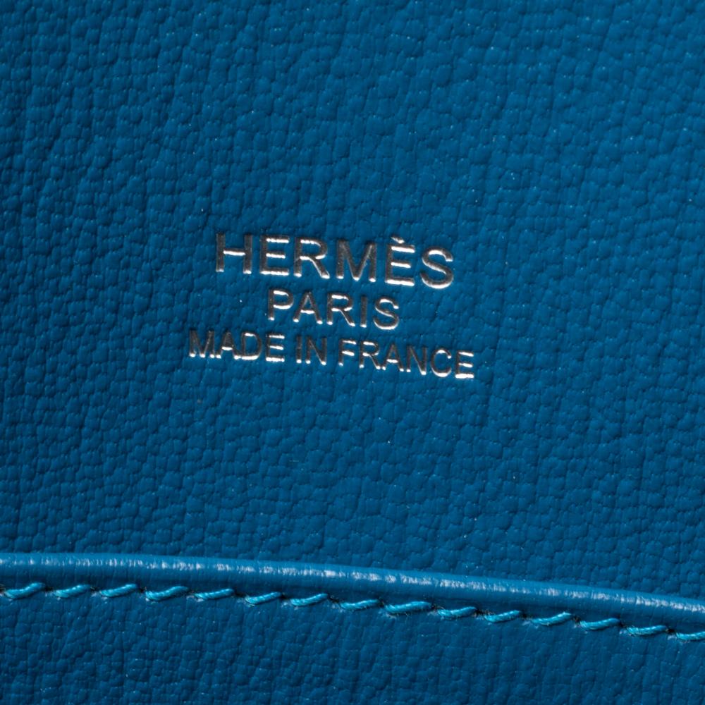 Hermes Blue Zanzibar Togo Leather Palladium Hardware Jypsiere 37 Bag 8