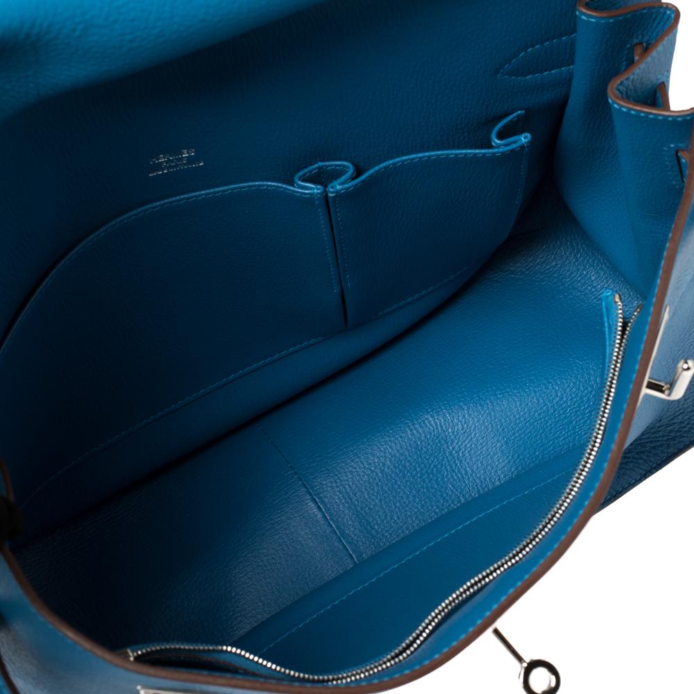 Hermes Blue Zanzibar Togo Leather Palladium Hardware Jypsiere 37 Bag 9