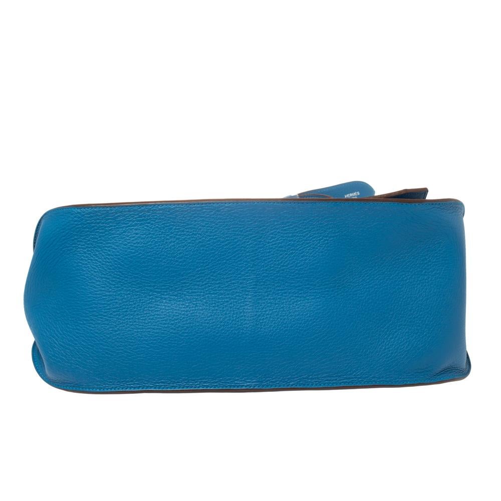 Women's Hermes Blue Zanzibar Togo Leather Palladium Hardware Jypsiere 37 Bag