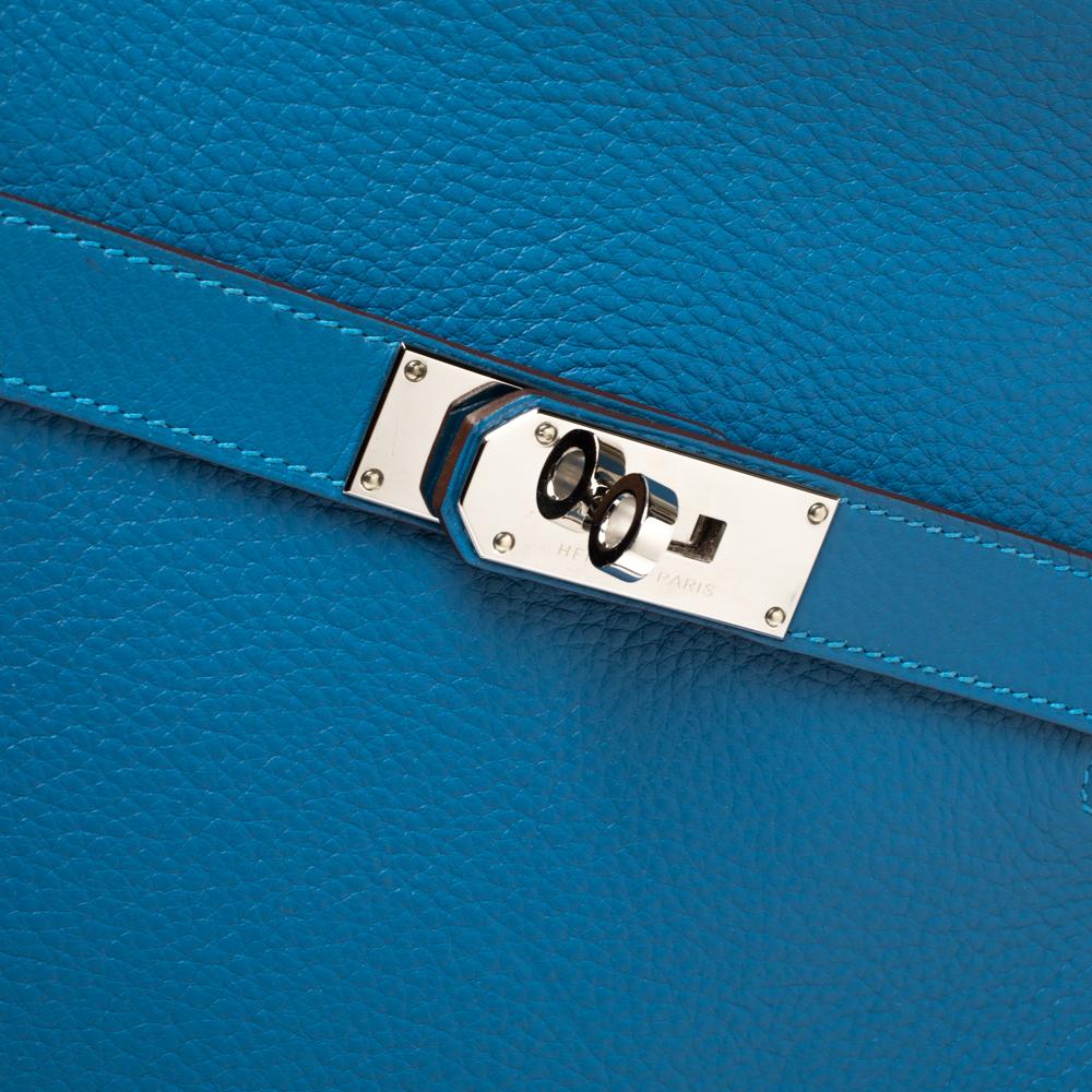Hermes Blue Zanzibar Togo Leather Palladium Hardware Jypsiere 37 Bag 1