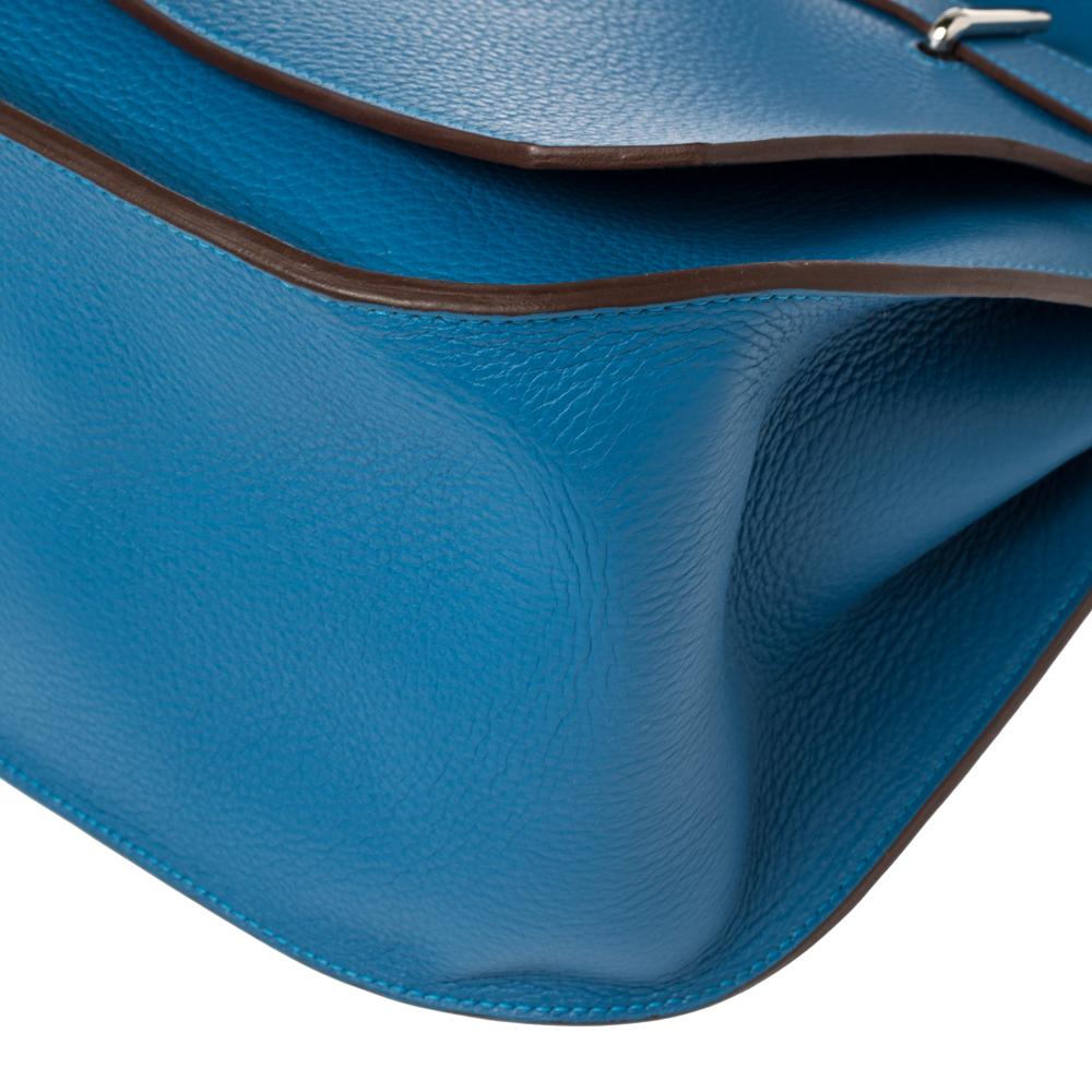 Hermes Blue Zanzibar Togo Leather Palladium Hardware Jypsiere 37 Bag 2