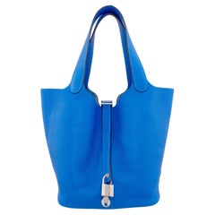 Hermes Blue Zellige Picotin 22 MM Bag 