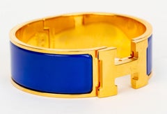 Hermès BlueClic Clac "H" Wide Bracelet