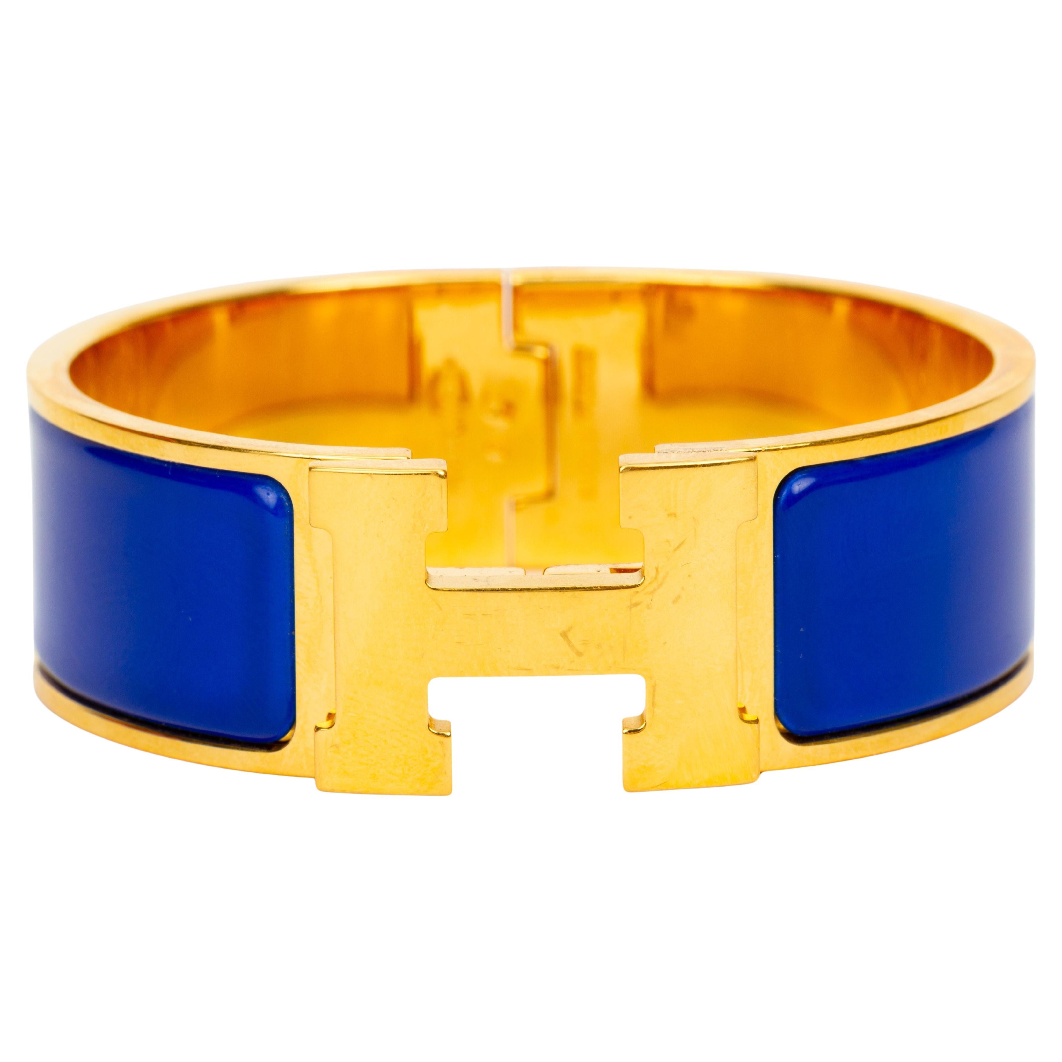 Pulsera ancha Hermès BlueClic Clac «H»