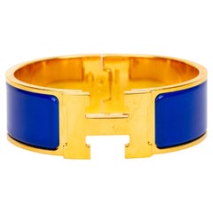 Hermès BlueClic Clac "H" Wide Bracelet