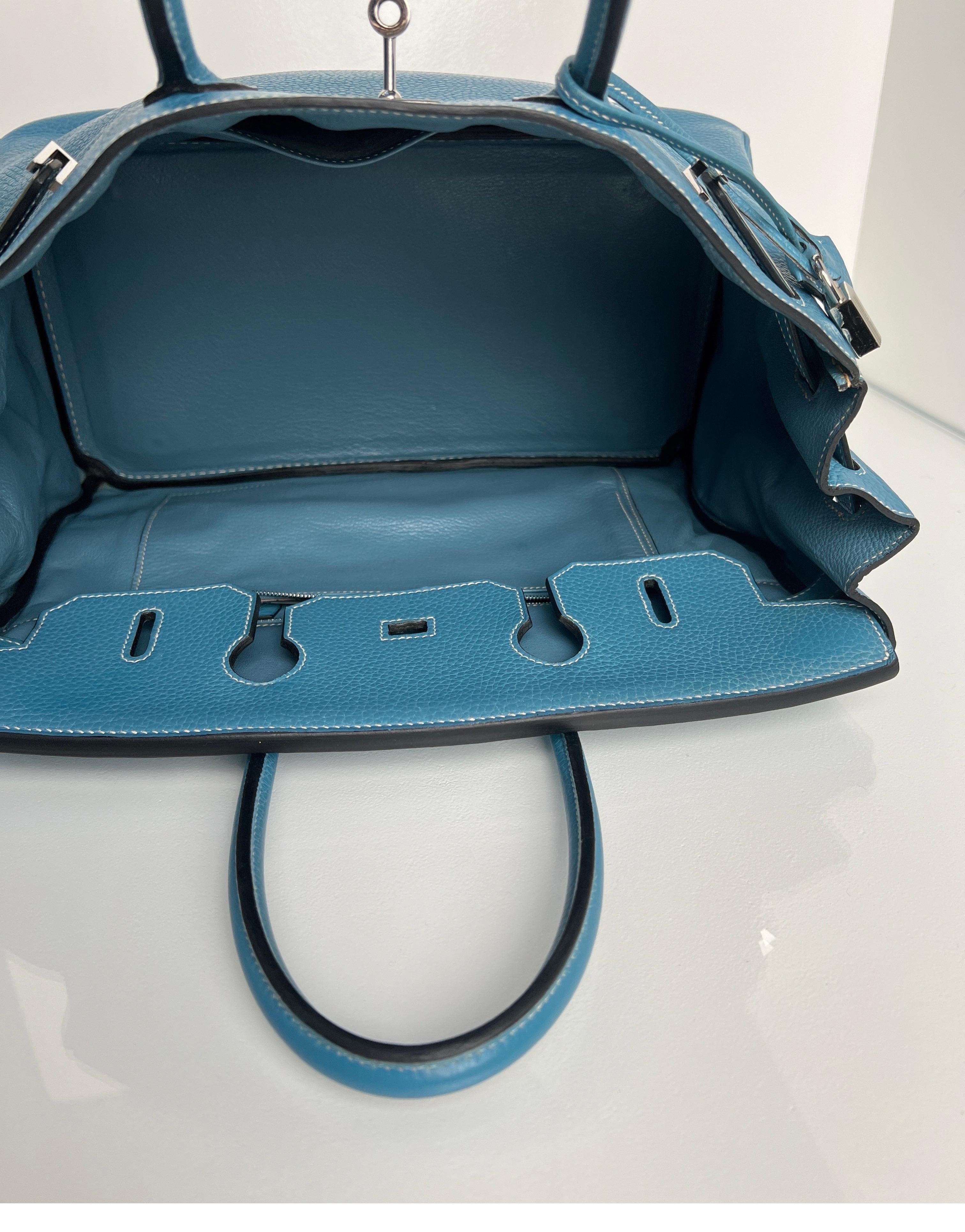 Hermes Blue Jean Birkin 35 Bag 6