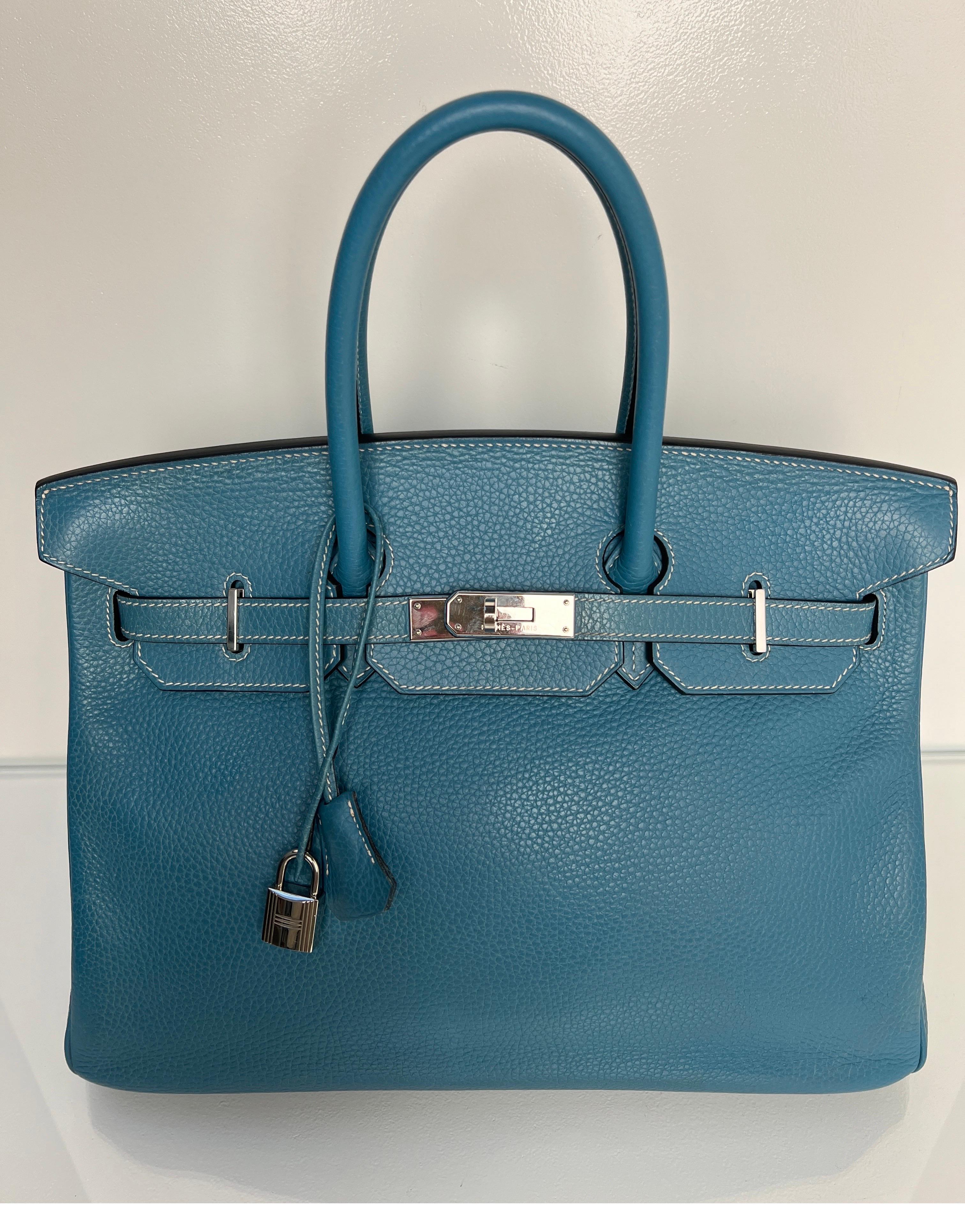 Hermes Blue Jean Birkin 35 Bag 7