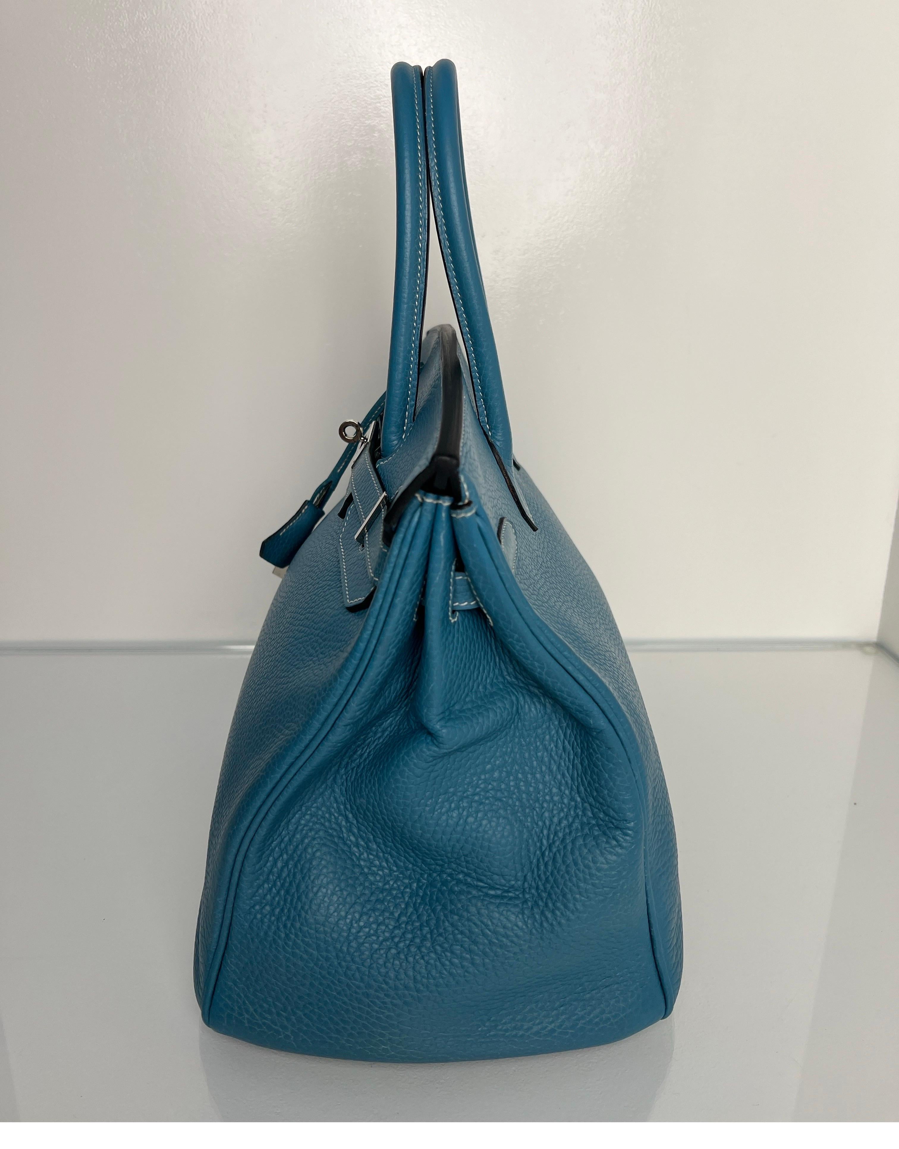 Hermes Blue Jean Birkin 35 Bag 10