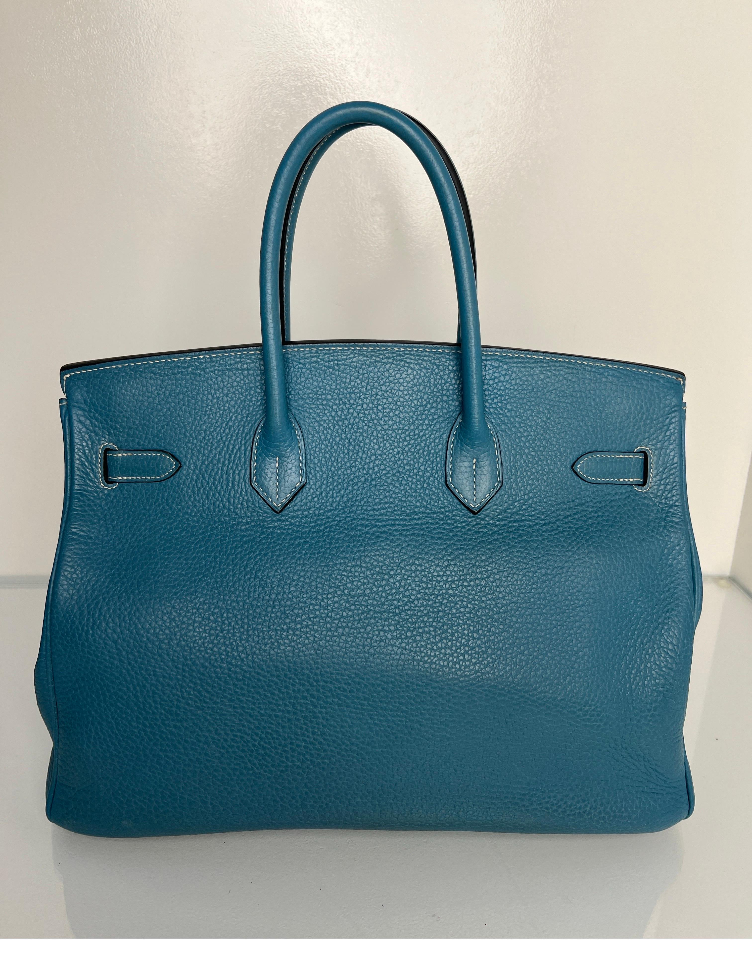 Hermes Blue Jean Birkin 35 Bag 11