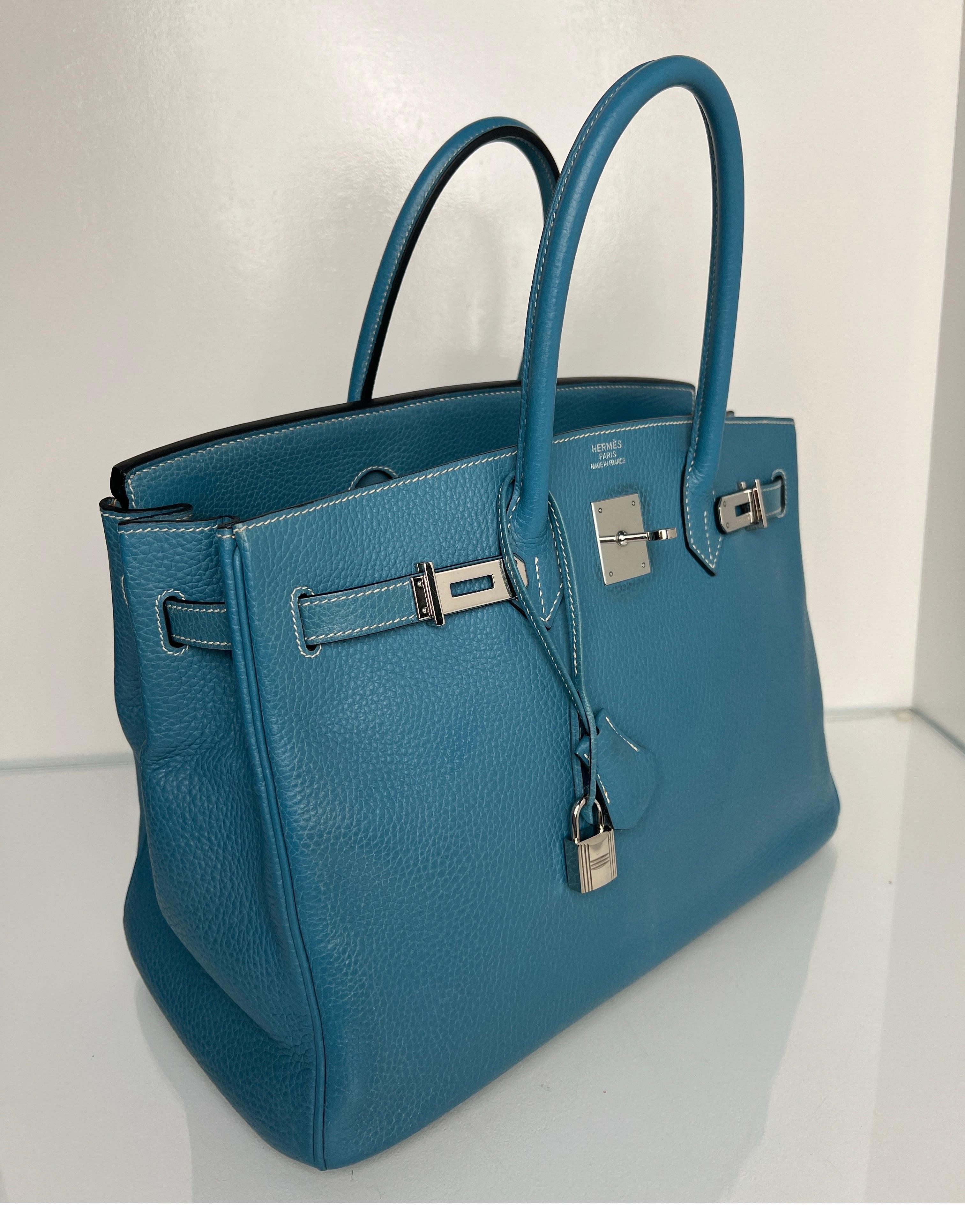 Women's or Men's Hermes Blue Jean Birkin 35 Bag