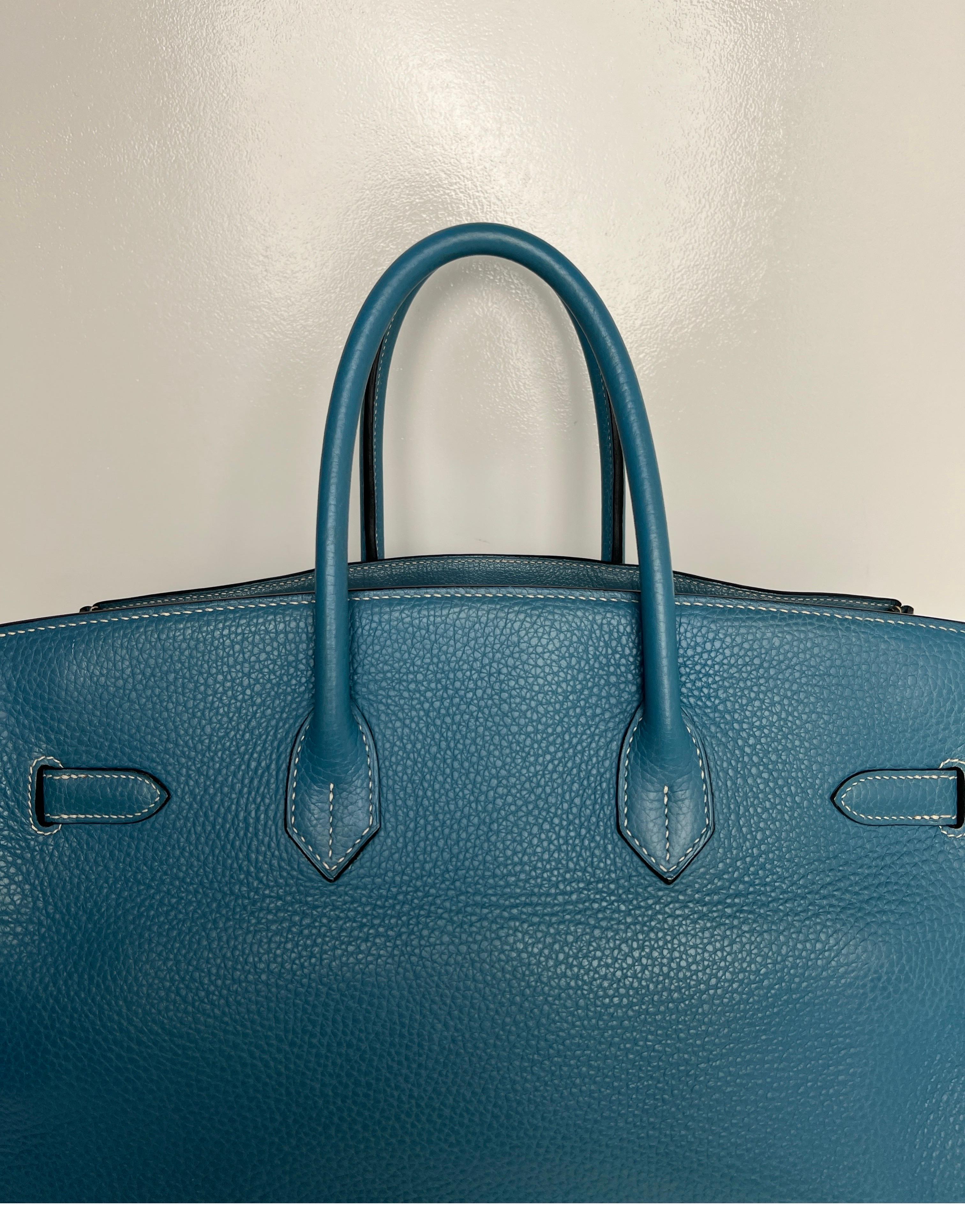 Hermes Blue Jean Birkin 35 Bag 3