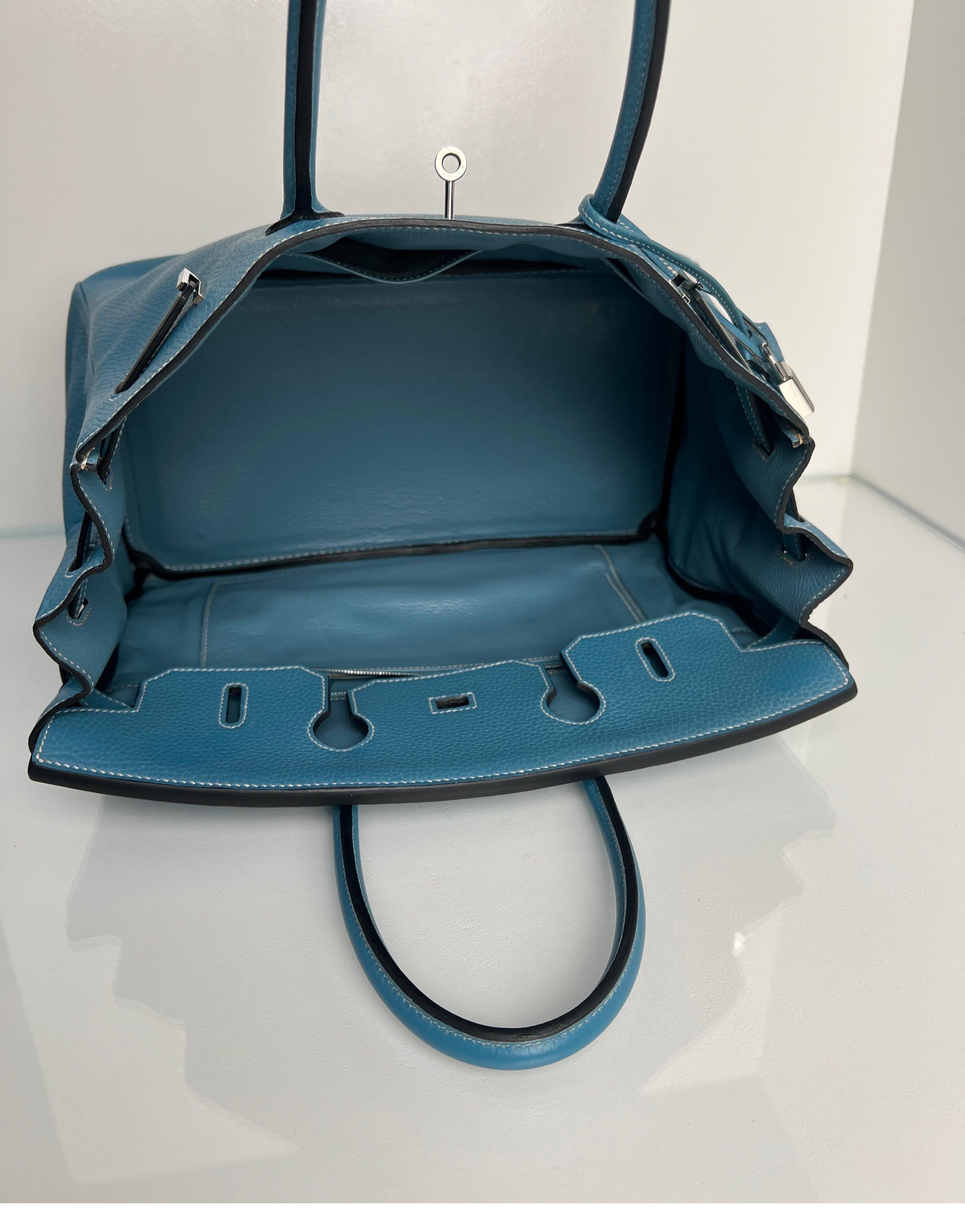 Hermes Blue Jean Birkin 35 Bag 4