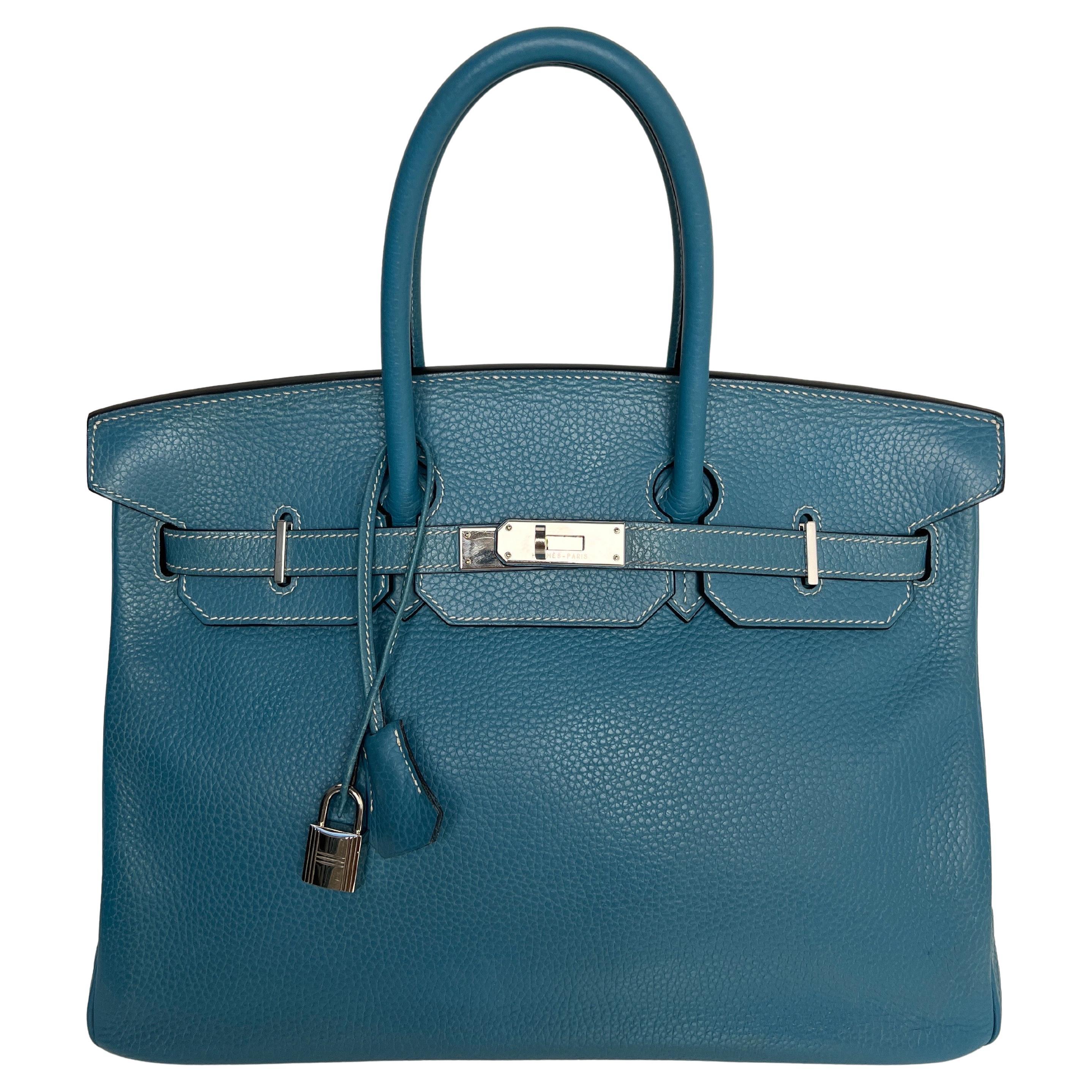Hermes Blue Jean Birkin 35 Bag