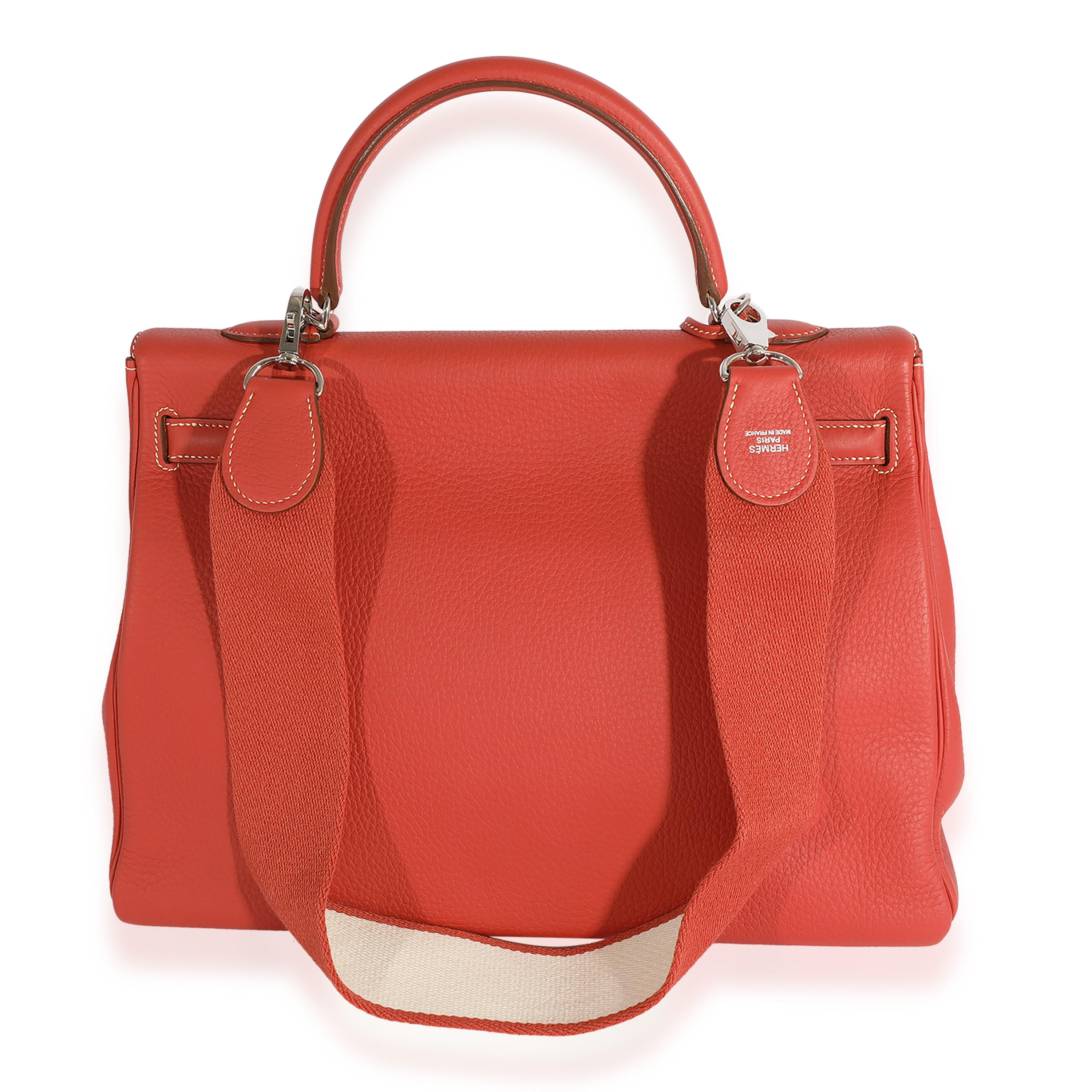 Rouge Hermès Blush Clémence Retourne Kelly 35 PHW en vente