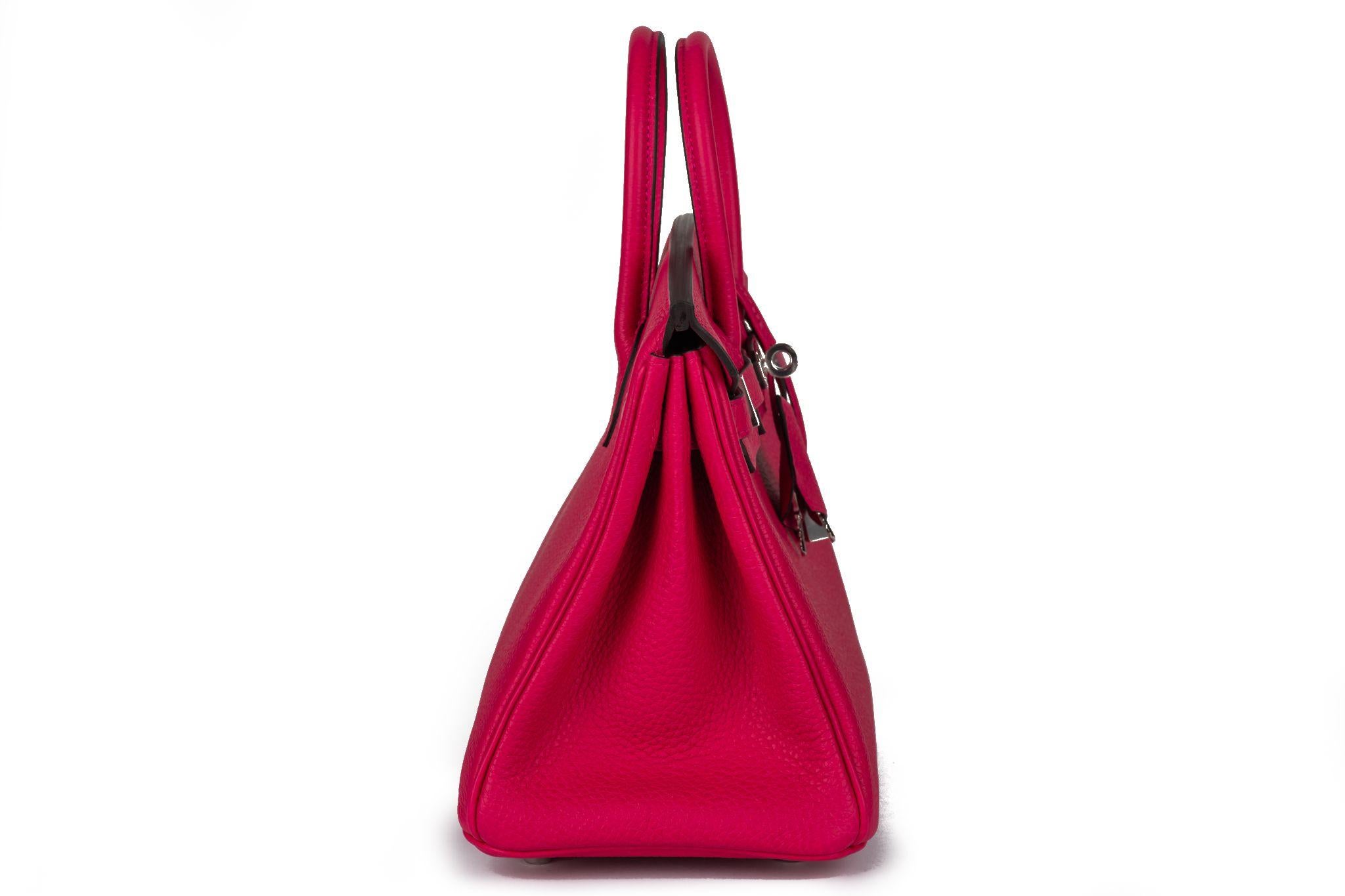 Red Hermès BNIB Birkin 25 Rose Mexico