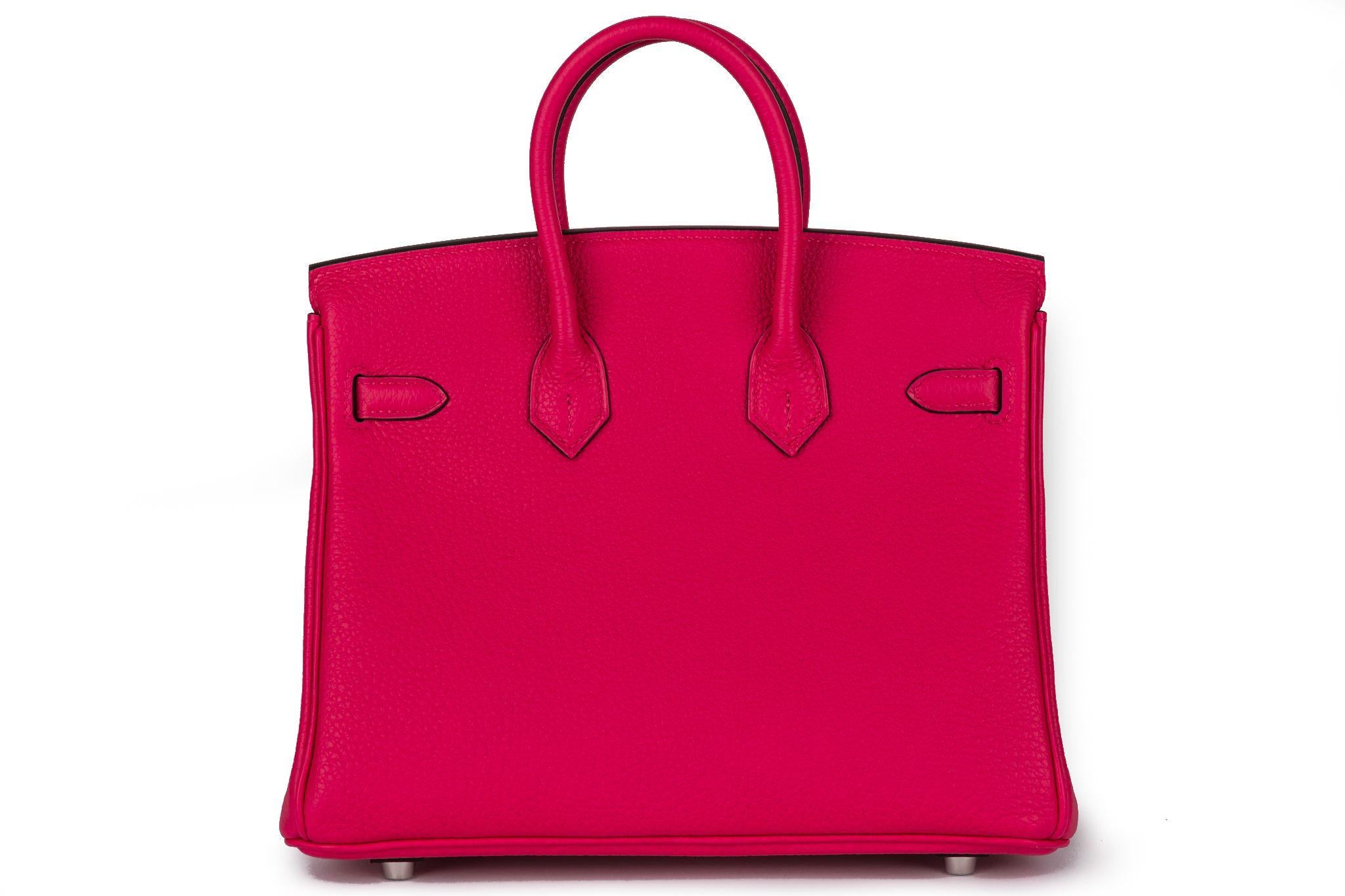 Hermès BNIB Birkin 25 Rose Mexico In New Condition For Sale In West Hollywood, CA