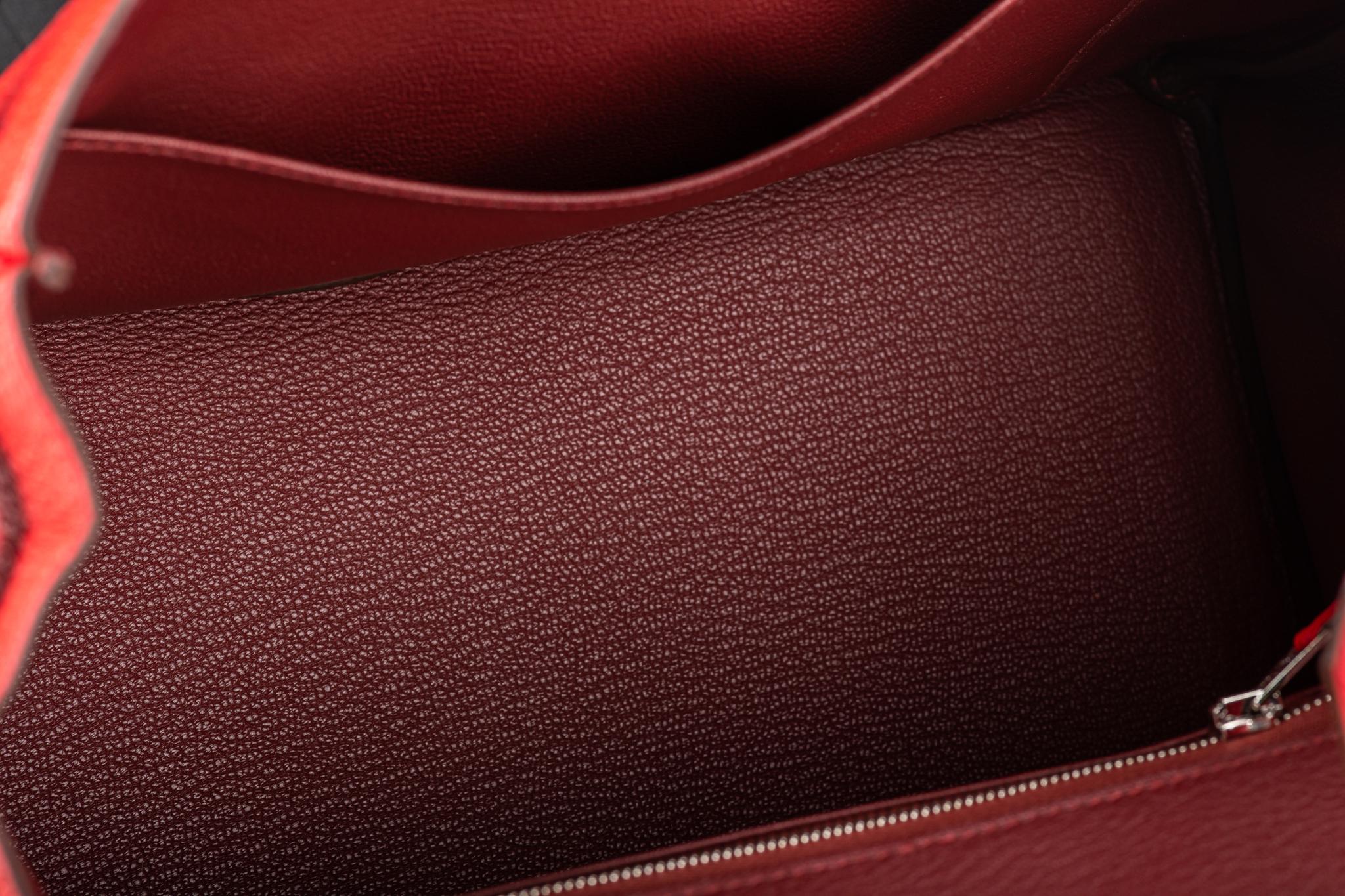 New Hermès Birkin 25 Verso Rouge Casaque Rouge H Togo Palladium Hardwar,  Box 10