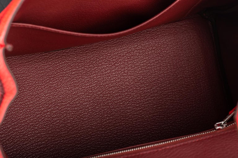 New Hermès Birkin 25 Verso Rouge Casaque Rouge H Togo Palladium Hardwar,  Box at 1stDibs