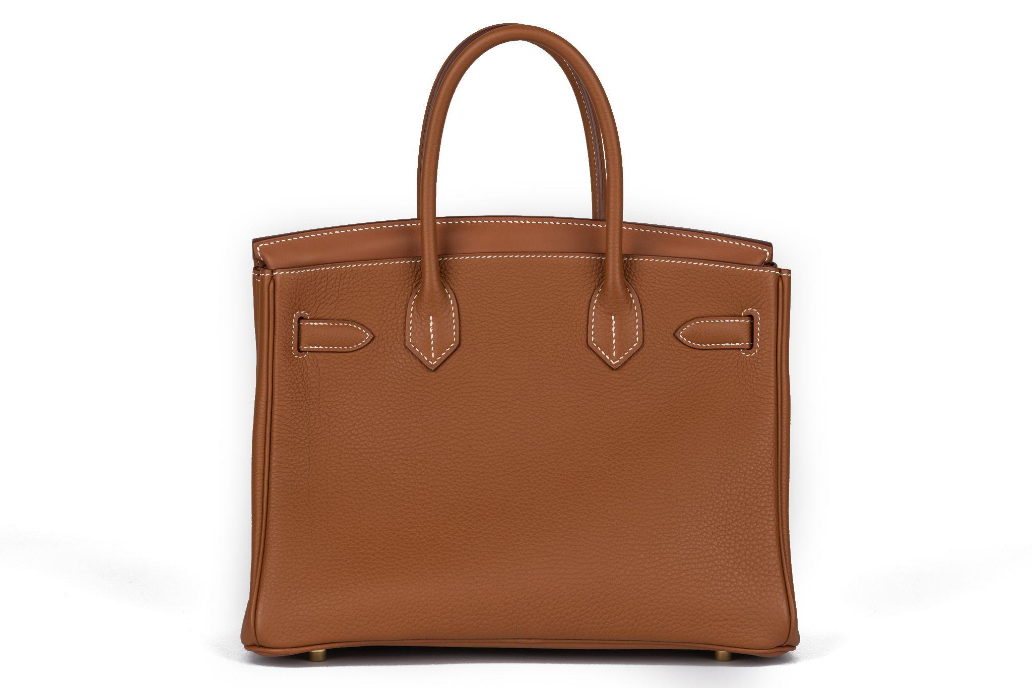 Brown Hermès BNIB Birkin 30 3 in 1 Bag Gold For Sale