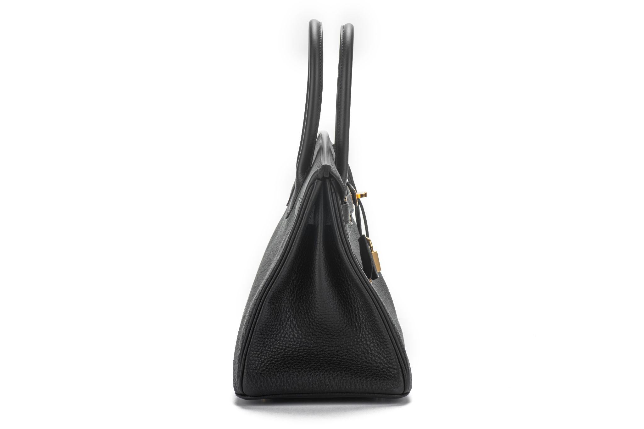 Hermes BNIB Black Togo Gold Birkin 30 In New Condition For Sale In West Hollywood, CA