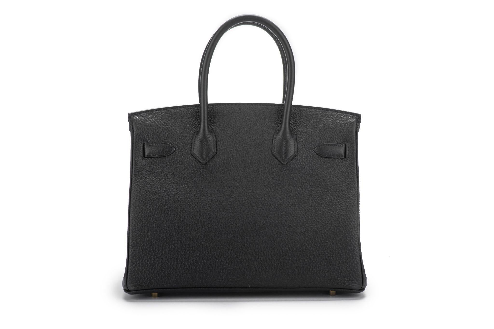 Women's Hermes BNIB Black Togo Gold Birkin 30 For Sale