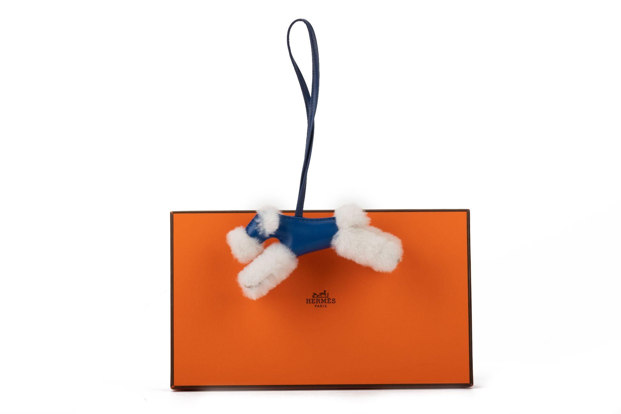 Women's Hermès BNIB Blue Shealing Dog Charm For Sale