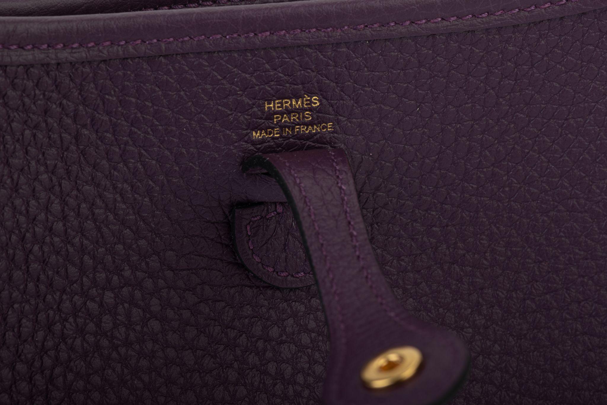 Women's Hermès BNIB Cassis Mini Evelyne Gold For Sale