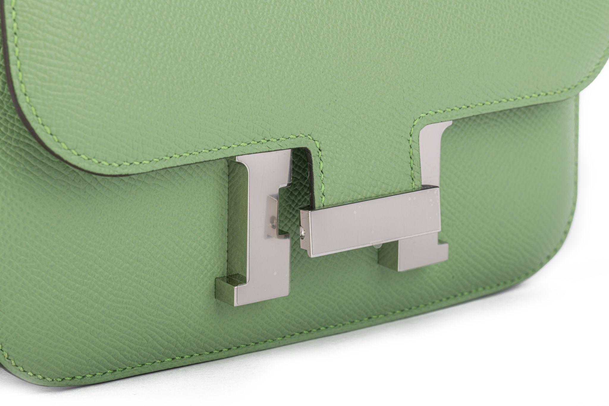 Gray Hermes BNIB Constance 18 Vert Criquet