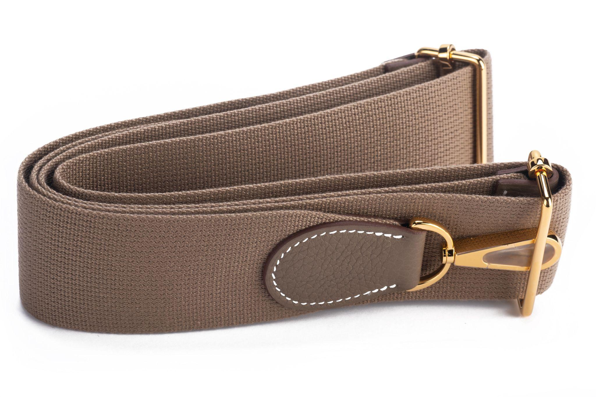 Hermes BNIB Etoupe Gold Evelyne PM 3