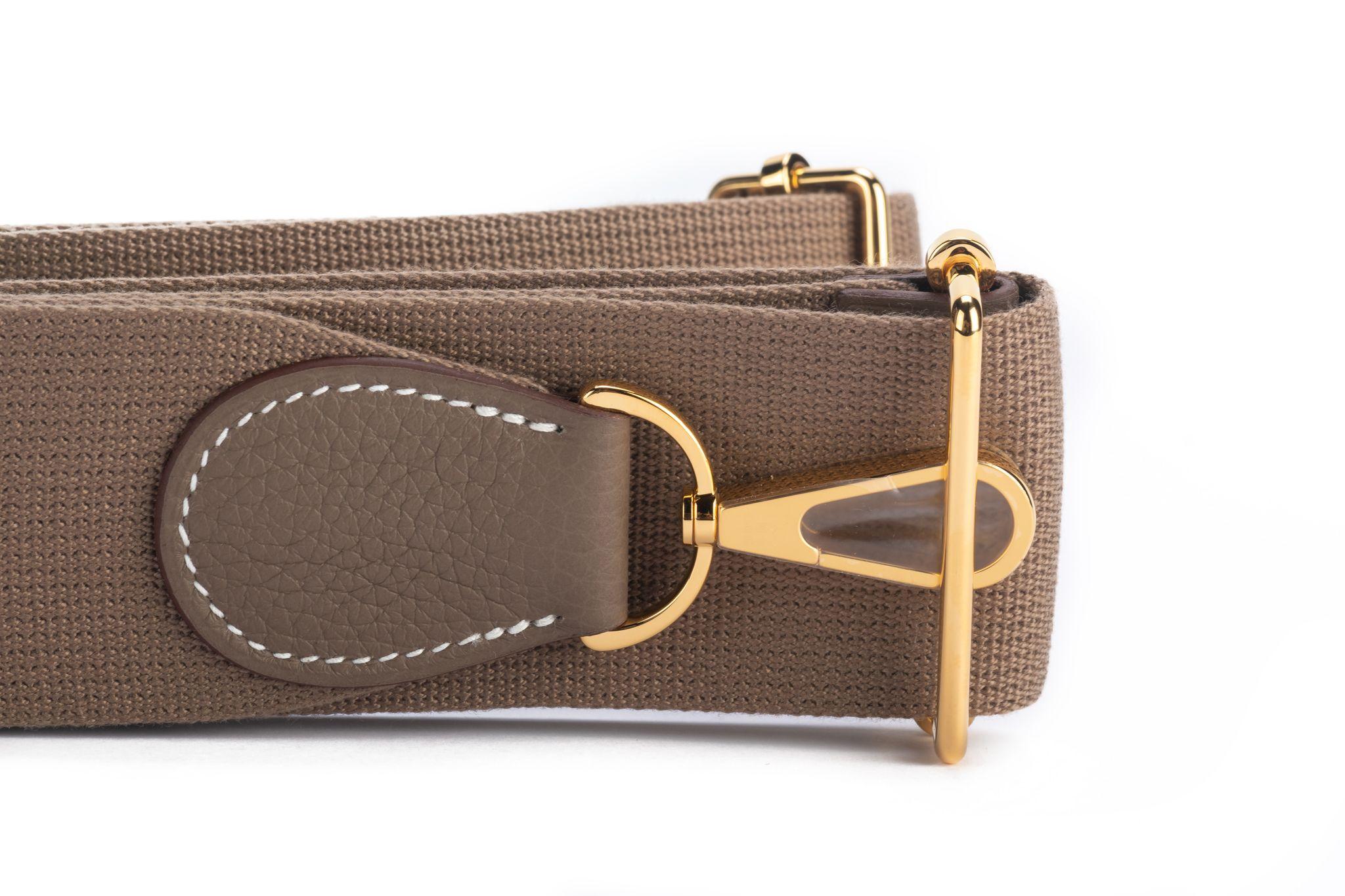 Hermes BNIB Etoupe Gold Evelyne PM 4