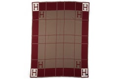 Hermes BNIB Etoupe Red Avalon Blanket