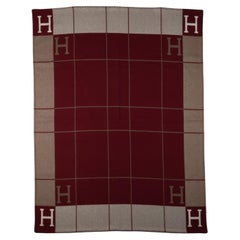 Hermes BNIB Etoupe Red Avalon Blanket