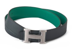 Hermès BNIB Green Jade Blue H Belt