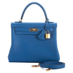 Hermes BNIB Kelly 25 Bleu France Swift