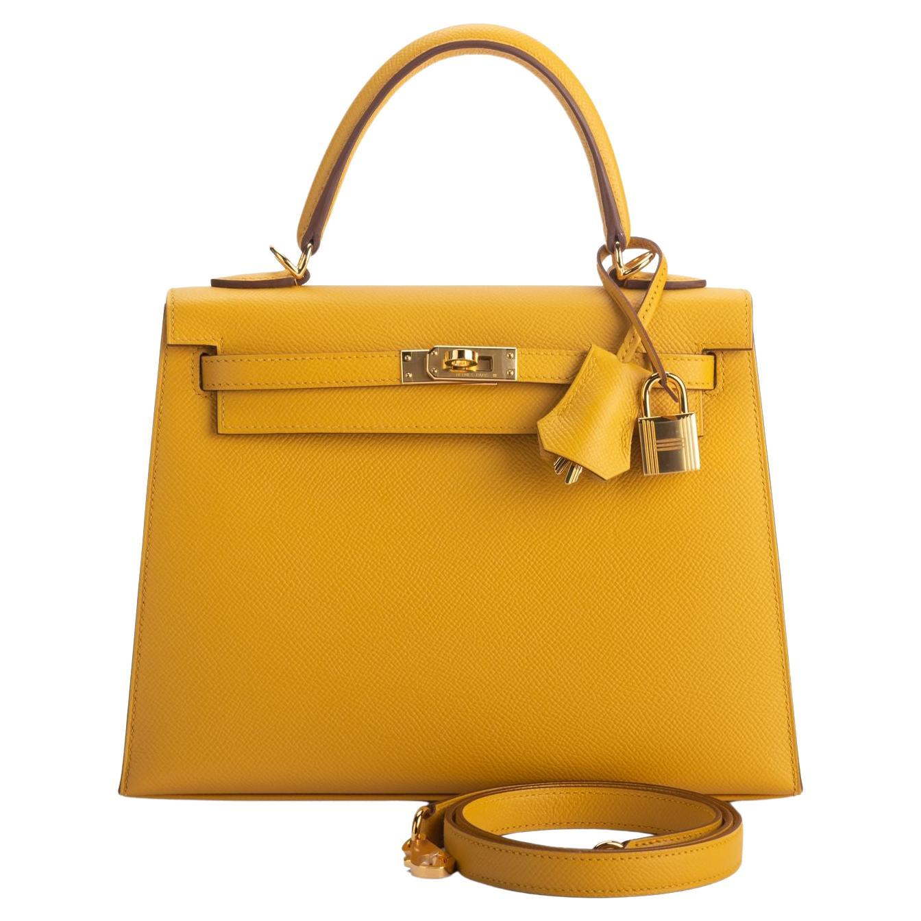 Sold at Auction: Hermes 2021 Jaune Ambre Swift Leather Kelly 25