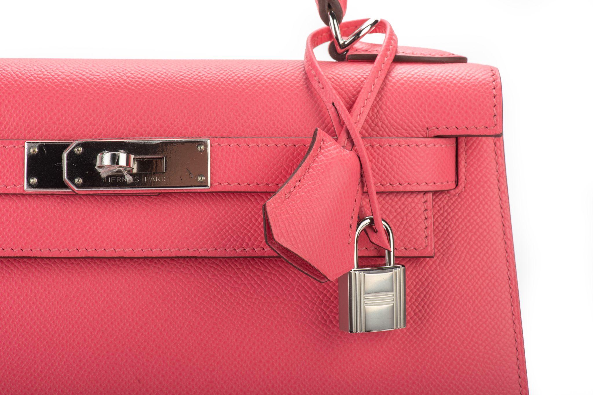 Hermès BNIB Kelly 28 Rose Azalee Epsom  en vente 4