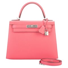 Vintage Hermes BNIB Kelly 28 Rose Azalee Epsom 