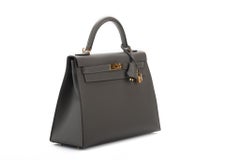 Hermès BNIB Kelly 32 Sellier Gris Meyer