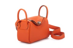 Hermes BNIB Mini Lindy Feu Palladium