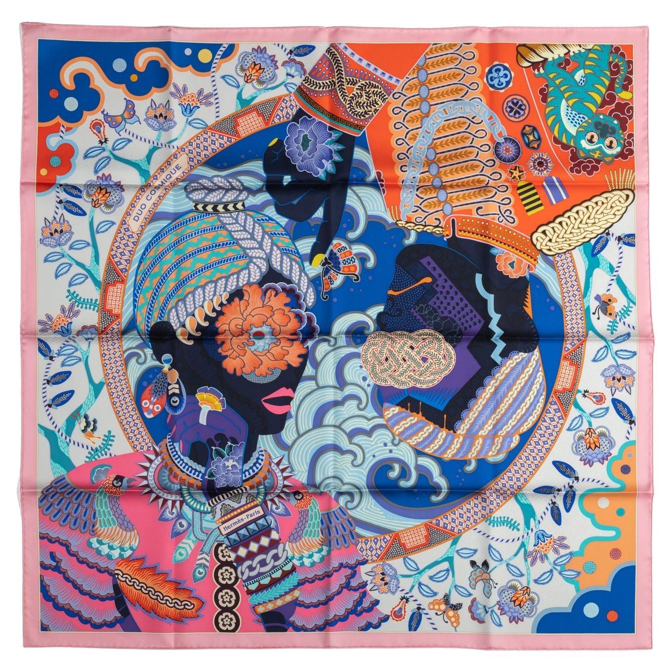 Hermès BNIB Multicolor Silk Scarf For Sale