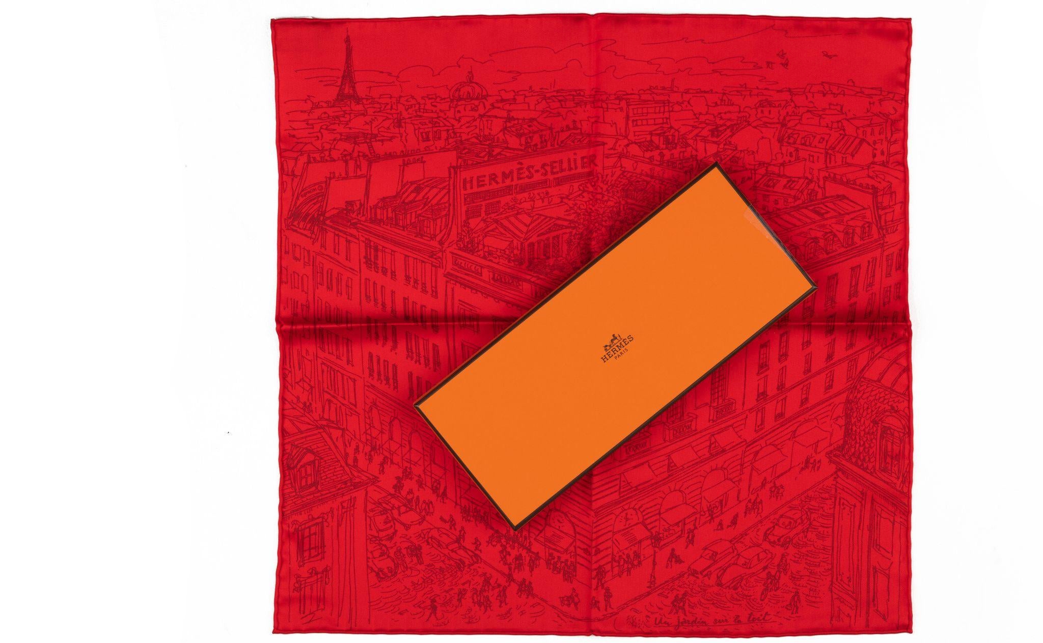 Hermès BNIB Red Rue Foubourg Gavroche In New Condition For Sale In West Hollywood, CA