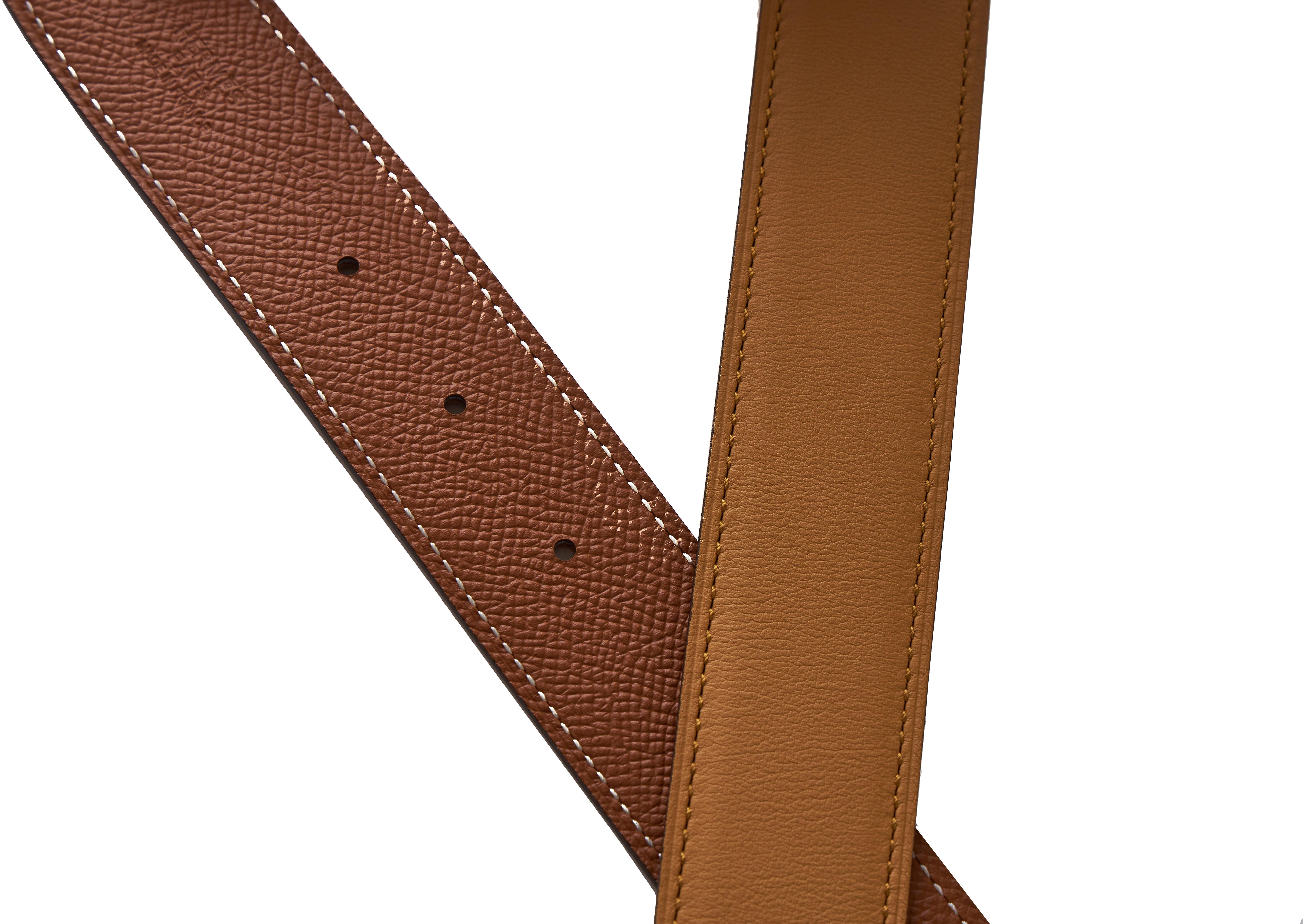 Orange Hermès BNIB Reversible Leather Strap 32m For Sale
