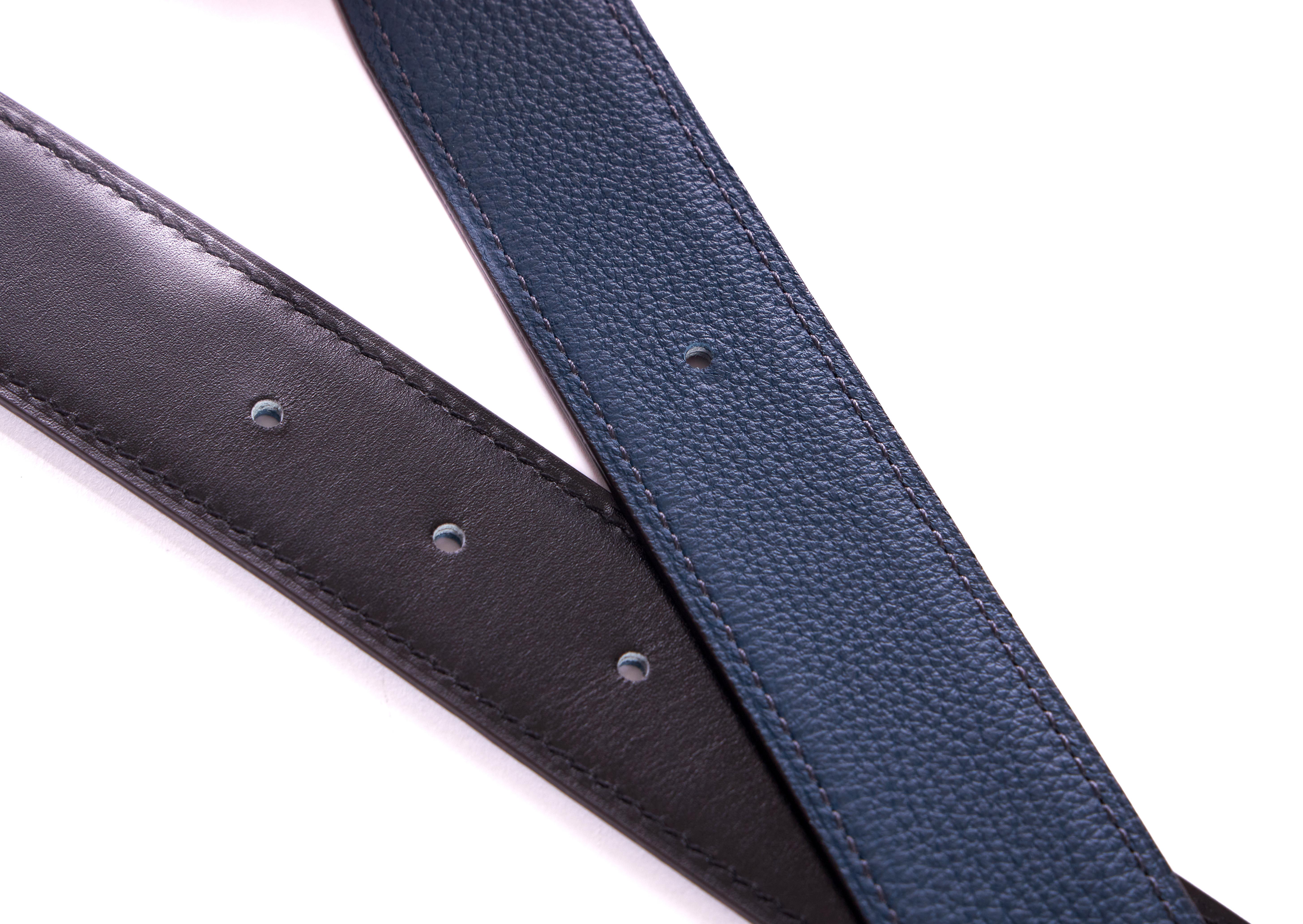 Women's or Men's Hermès BNIB Reversible Leather Strap 32m For Sale