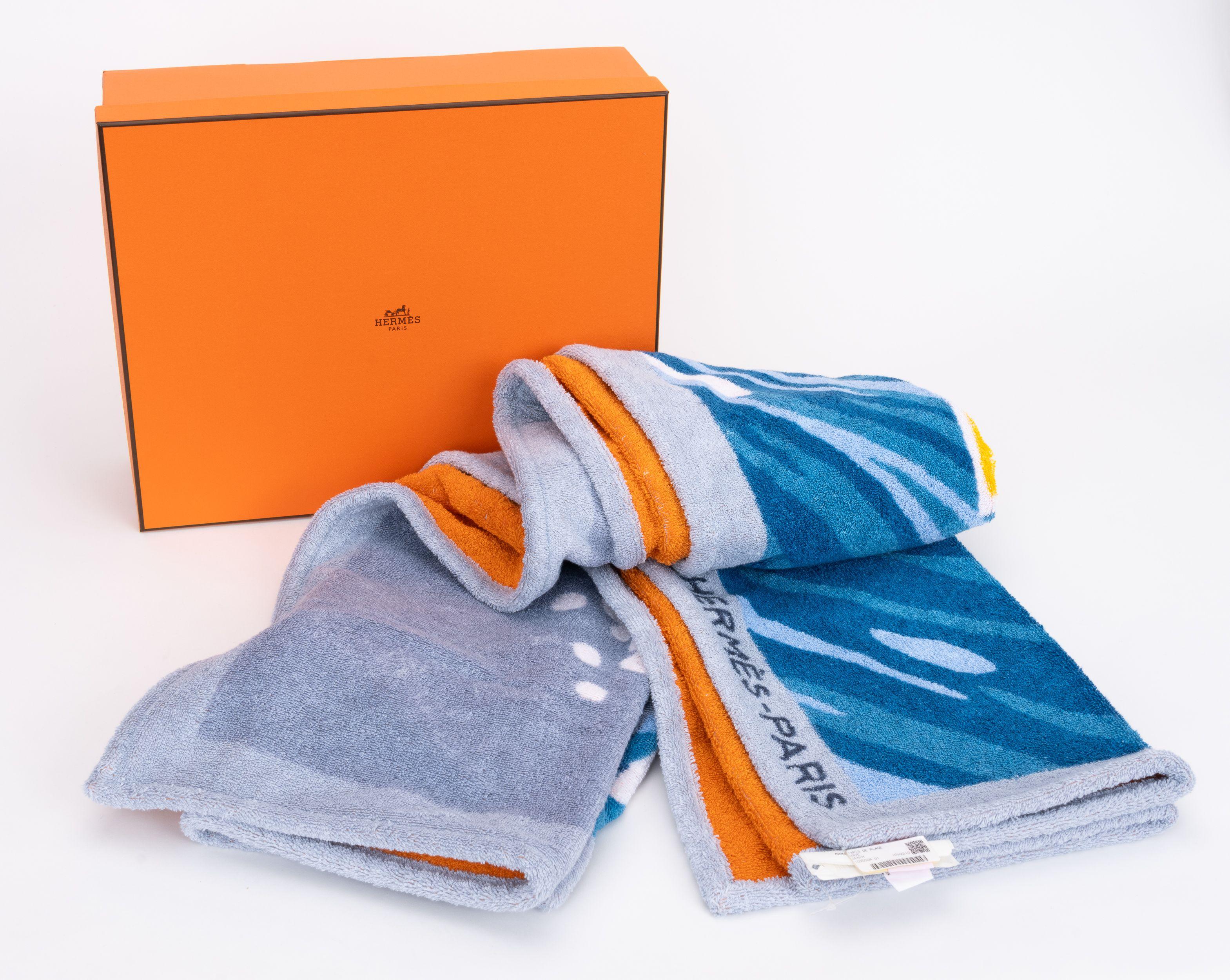 Hermès BNIB Surf & Wave Beach Towel For Sale 1