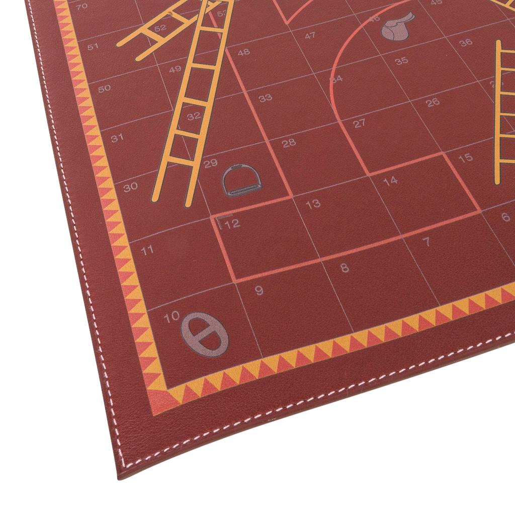 Hermes Board Game Leather Padlocks Take on Snakes and Ladders Very Rare New 1