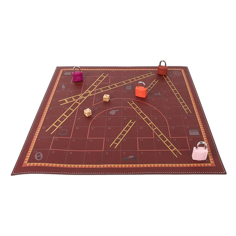 Hermes Board Game Leather Padlocks Take on Snakes and Ladders Very Rare New at 1stDibs