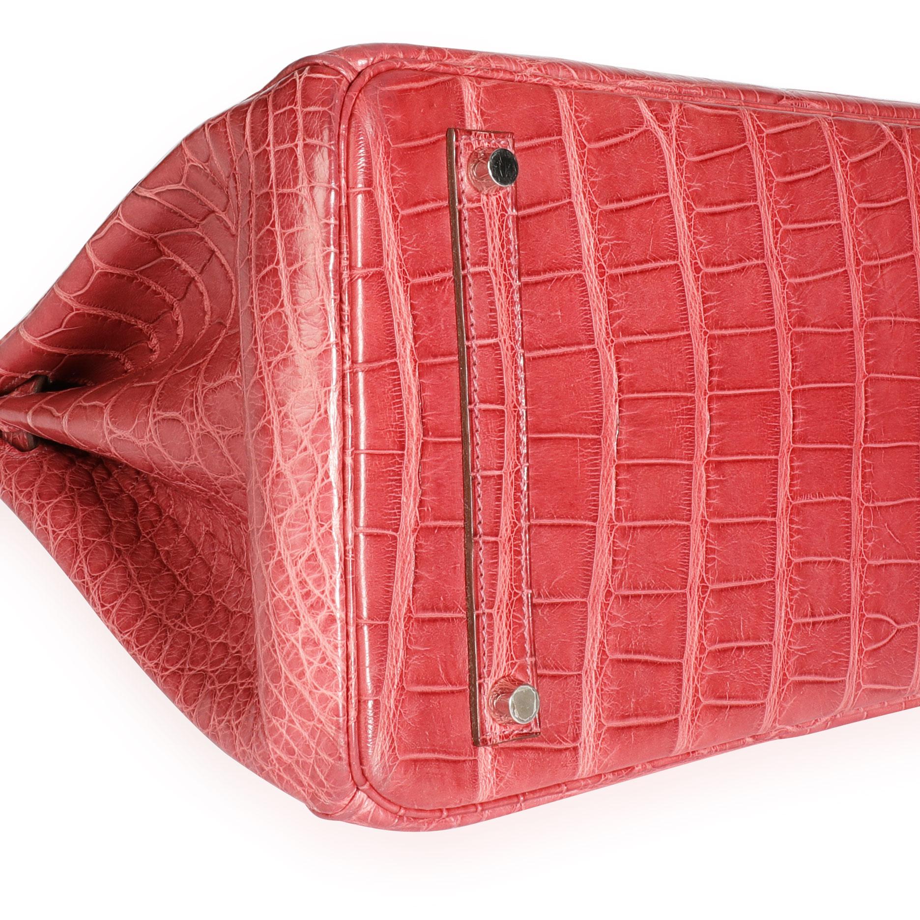 Donna Hermès Bois De Rose Alligatore opaco Birkin 35 PHW