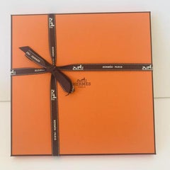 Hermes Bolduc Silk Scarf au Carre Blue and Yellow Scarf 90